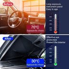 ZYOZ Car Windshield Sun Shade Protector- Fordable Car Shades for Windows, 3 Layers UV Block Umbrella, Front Window Heat Insulation Car Accessories for SUV, Hatchback, Sedan