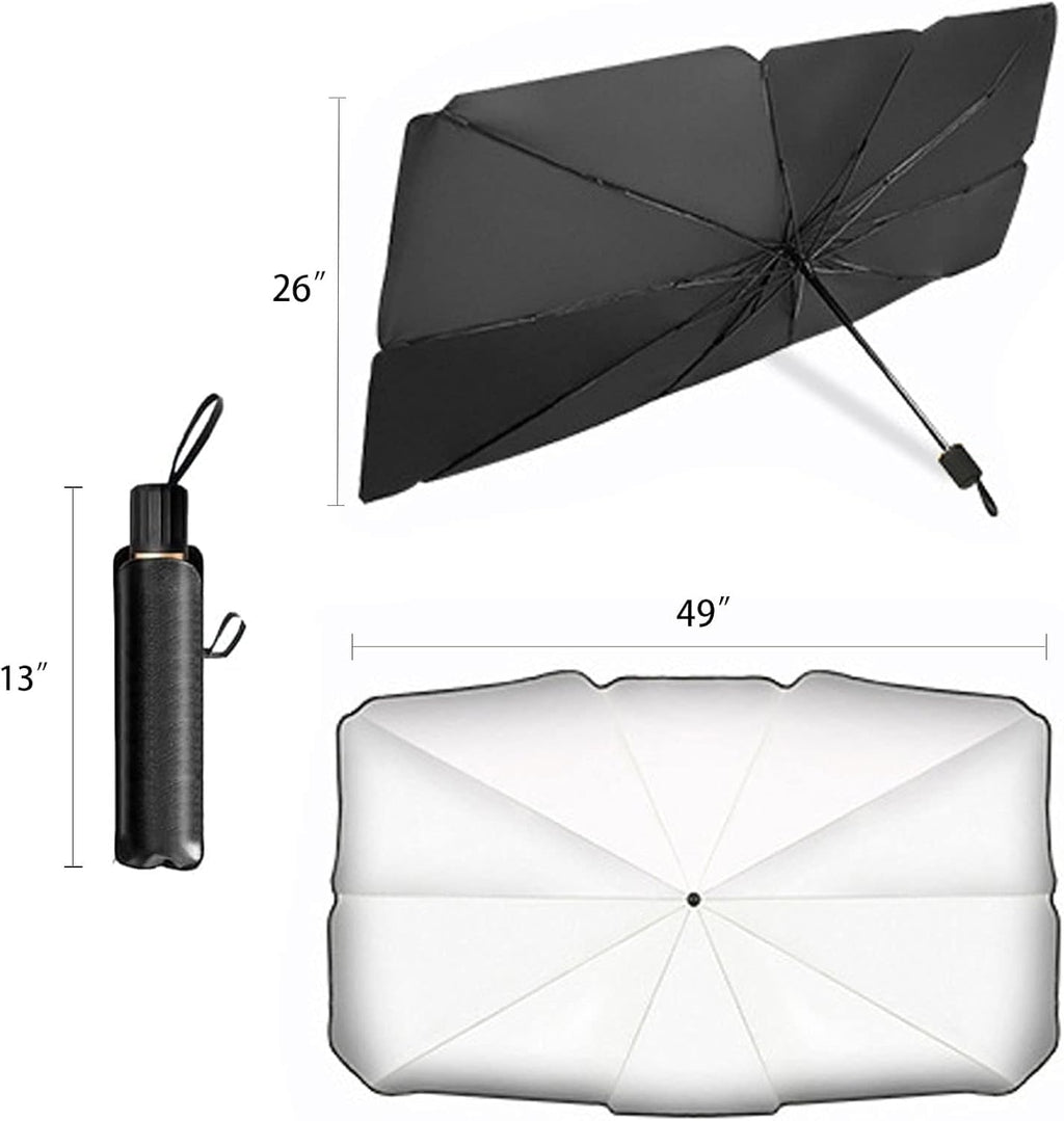 ZYOZ Car Windshield Sun Shade Protector- Fordable Car Shades for Windows, 3 Layers UV Block Umbrella, Front Window Heat Insulation Car Accessories for SUV, Hatchback, Sedan
