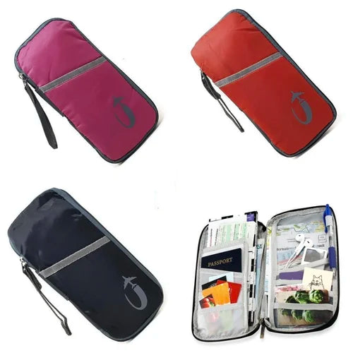 ZYOZ Passport Pouch Wallet Organizer – Secure Travel Bag with RFID Blocking Technology, Adjustable Neck Strap, Multiple Compartments (Multicolor) Secondary image