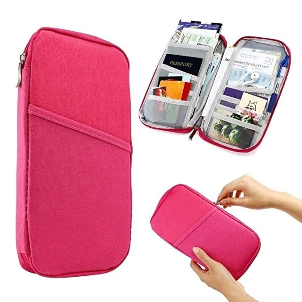 ZYOZ Passport Pouch Wallet Organizer – Secure Travel Bag with RFID Blocking Technology, Adjustable Neck Strap, Multiple Compartments (Multicolor) Main image