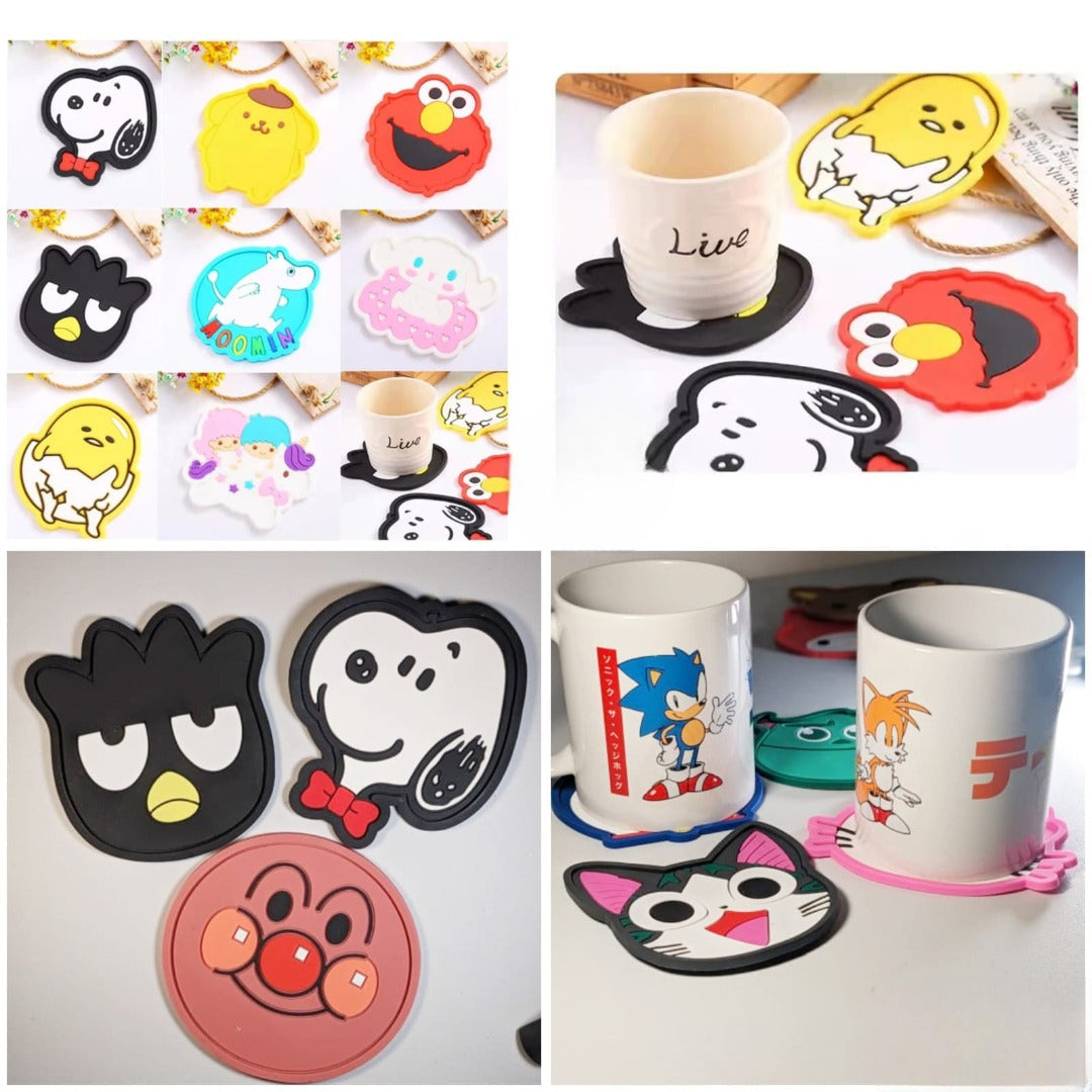 5PCS Silicone Coaster Colorful Animal Coaster Cup Mat for Drinks Durable Non-Slip Hot Pads Protection Furniture Damage for Home and Kitchen Use.(random colour) Secondary image
