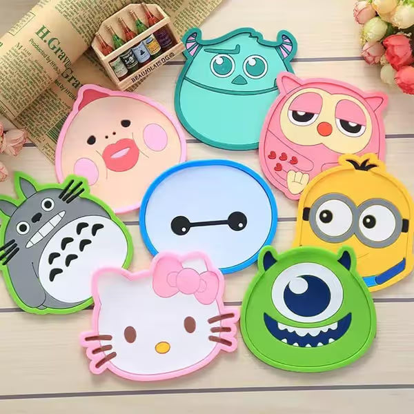 5PCS Silicone Coaster Colorful Animal Coaster Cup Mat for Drinks Durable Non-Slip Hot Pads Protection Furniture Damage for Home and Kitchen Use.(random colour)