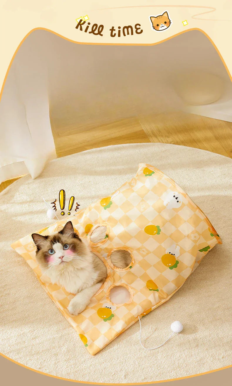 Foldable Interactive Cat Drill Bag Tube Tunnel Bored Cat Pet Toys for Kitten (random colour) Main image