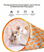 Foldable Interactive Cat Drill Bag Tube Tunnel Bored Cat Pet Toys for Kitten (random colour)