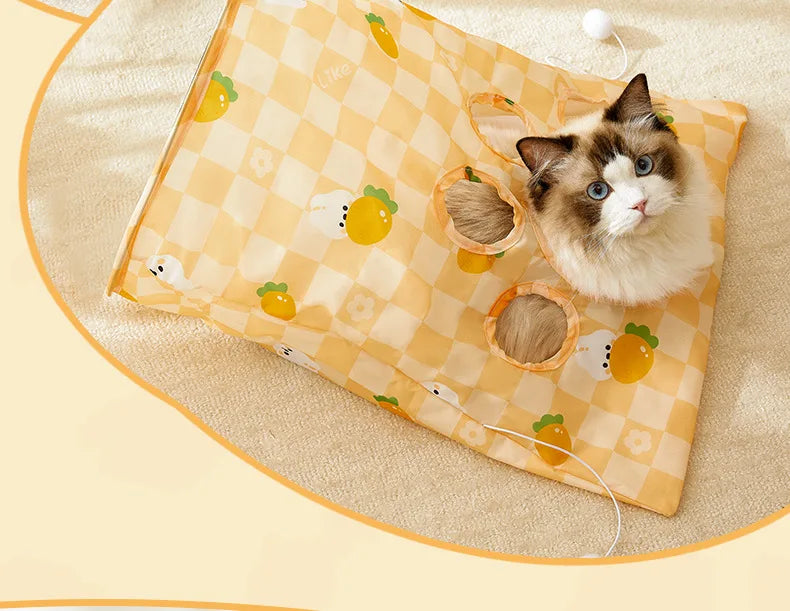 Foldable Interactive Cat Drill Bag Tube Tunnel Bored Cat Pet Toys for Kitten (random colour)
