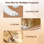 Cat Scratcher Mat – Natural Cotton Rope, Double-Sided Durable Round Cat Scratch Pad, Wall & Floor Furniture Protector for Indoor Cats, Sofa, Couch, Carpet – Small Size 51cm