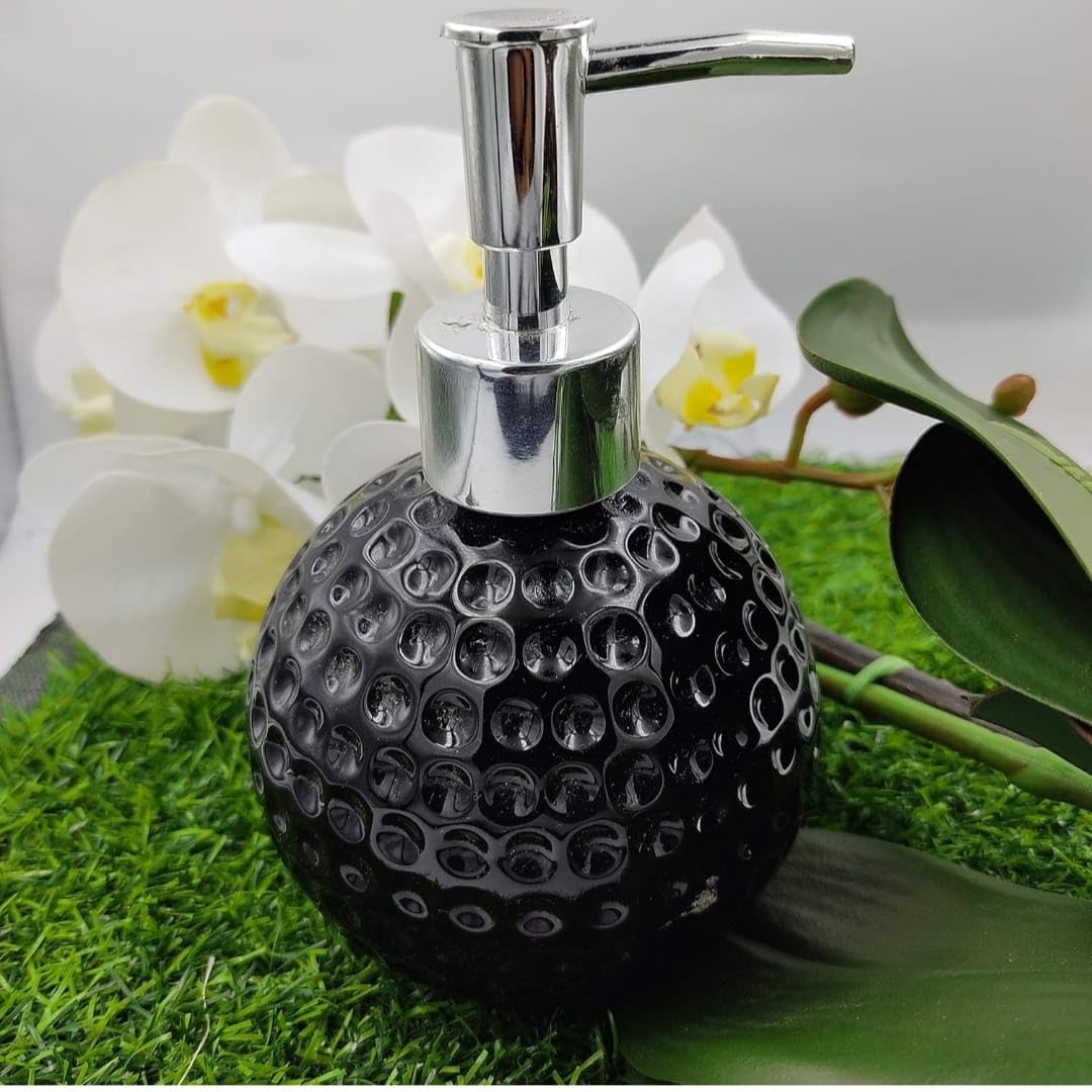 ZYOZ Ceramic Soap Dispenser  250 ml Dots Carved Liquid Soap Dispenser Pack of 1 Secondary image