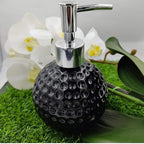 Ceramic 250 ml Dots Carved Liquid Soap Dispenser Pack of 1
