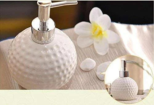 Ceramic 250 ml Dots Carved Liquid Soap Dispenser Pack of 1