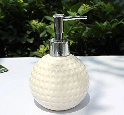 Ceramic 250 ml Dots Carved Liquid Soap Dispenser Pack of 1