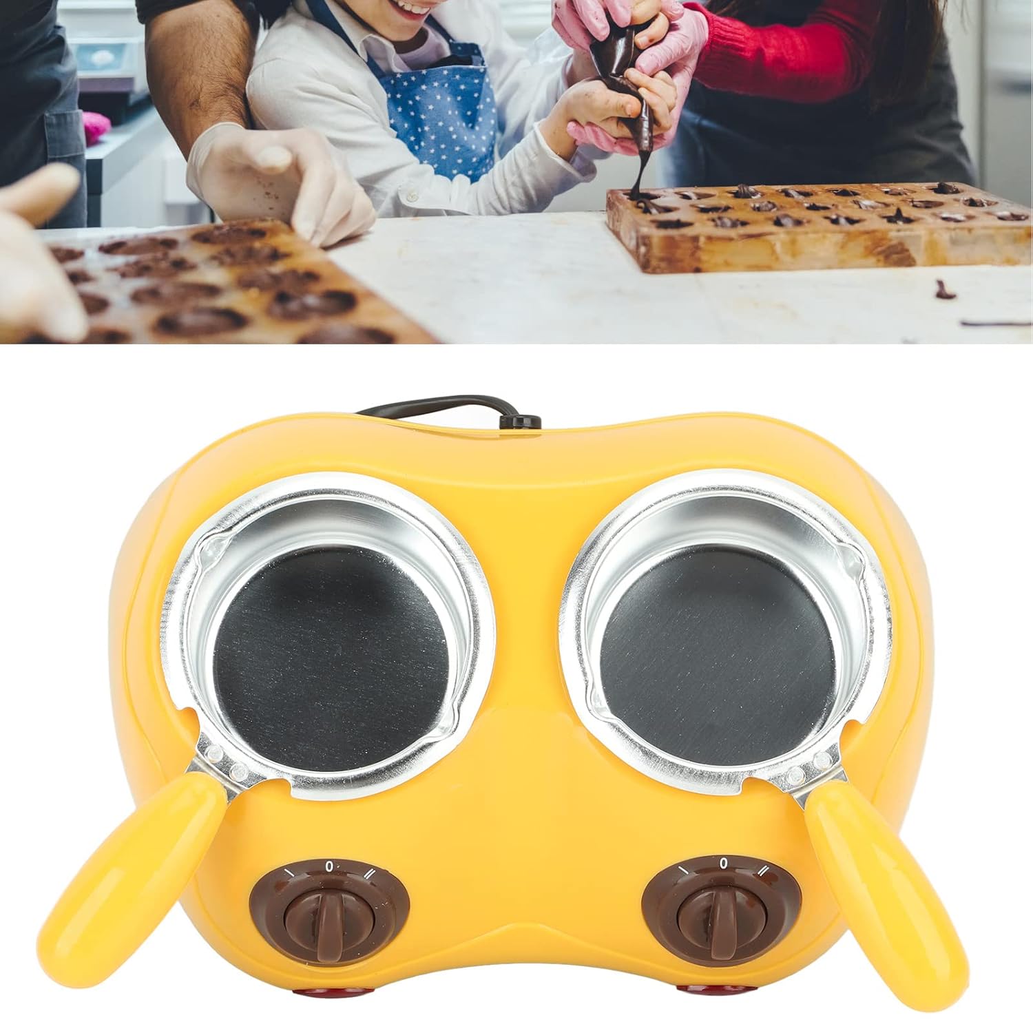 Chocolate Melting Pot, 2 Temperature Adjustments Rust Proof Electric Chocolate Fondue for Gatherings for Butter