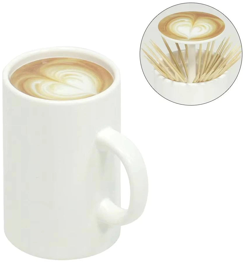 Automatic Coffee Cup Shaped Toothpick Dispenser | Retractable Automatic Toothpick Holder | Auto Toothpick Dispenser Table Accessories – 1pc