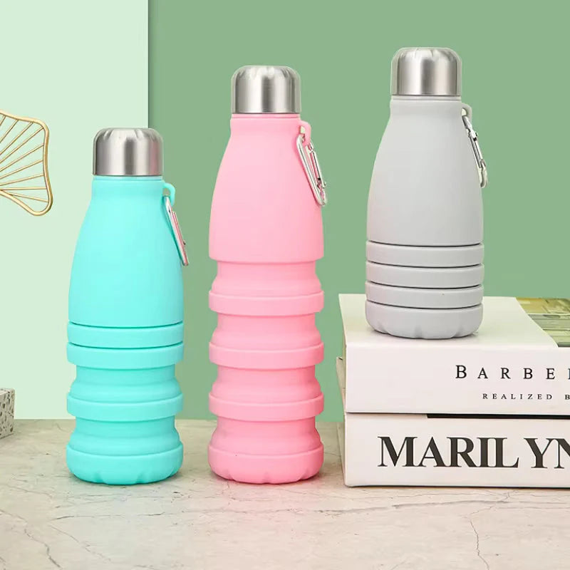 Collapsible Silicone Water Bottle Leakproof Foldable Travel Sports BPA-Free Bottle 1pc Main image