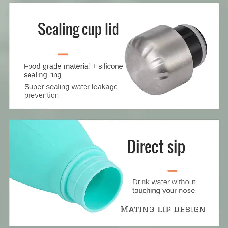 Collapsible Silicone Water Bottle Leakproof Foldable Travel Sports BPA-Free Bottle 1pc Secondary image