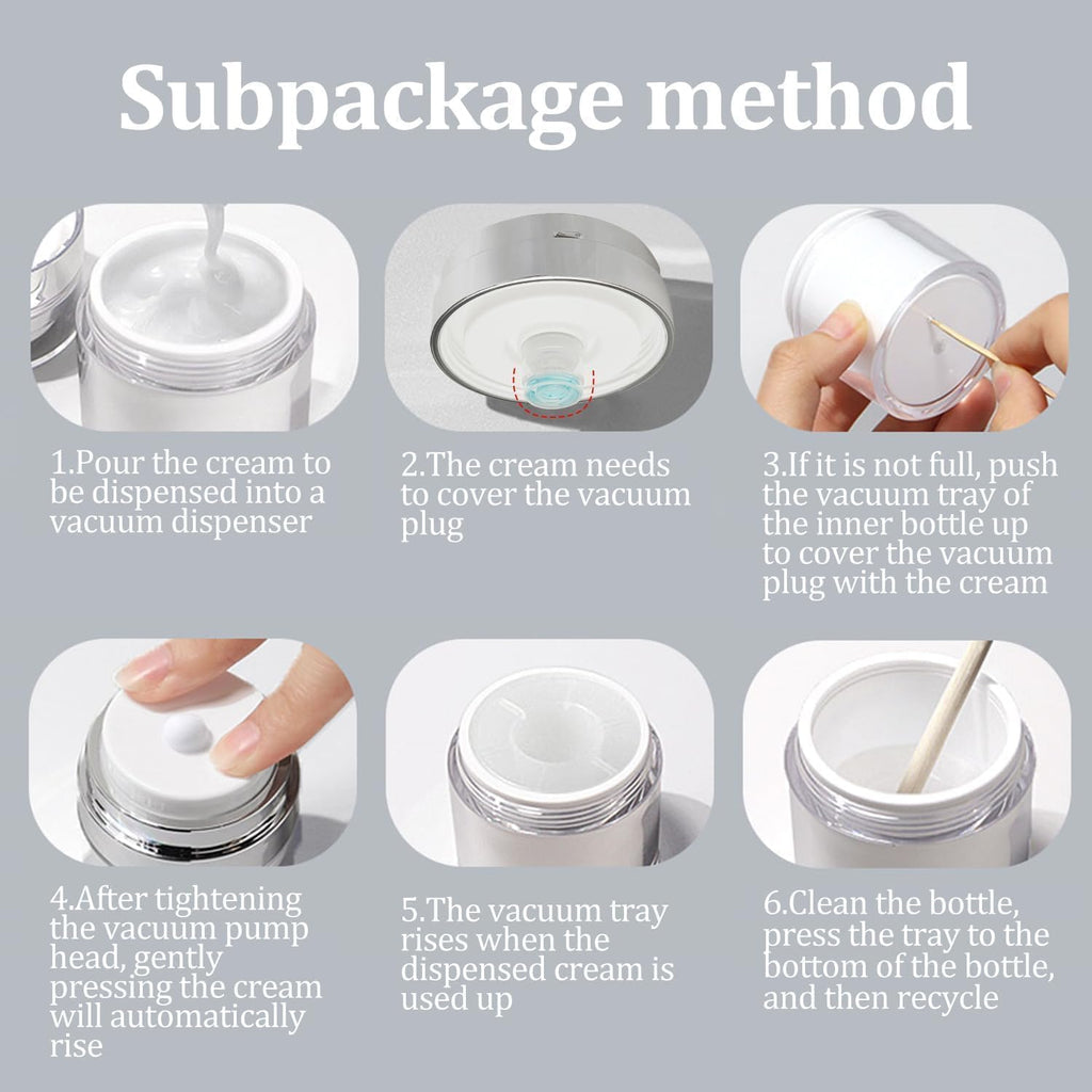 0ML Airless Pump Jars | Refillable Cosmetic Cream Containers | Leak-Proof Vacuum Pump Bottles for Moisturizer, Lotion, Gel & Makeup | Jars for Travel & Skincare