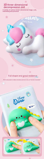 FunBlast Diary for Kids, 3D Squishy Destress Notebook Diary, Fancy Diaries for Kids, Diary for Children/Adult Stylish- 100+ Pages (Pack of 1 Pcs, Multicolor)