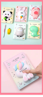 FunBlast Diary for Kids, 3D Squishy Destress Notebook Diary, Fancy Diaries for Kids, Diary for Children/Adult Stylish- 100+ Pages (Pack of 1 Pcs, Multicolor)