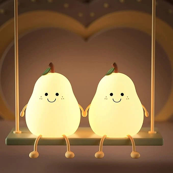 ZYOZ Rechargeable Silicone Pear Night Lamp – Touch Control 7-Color LED Light for Kids’ Bedroom, Romantic Decor, Valentine Day Gift, Love Gift for Her, Couple Gift (1pc) Main image
