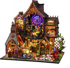 Miniature House Kit, Mini House Building Kit with Furniture, DIY Miniature Kit for Adults Teen, Dollhouse Kit for Birthday Christmas, Magic Spirit