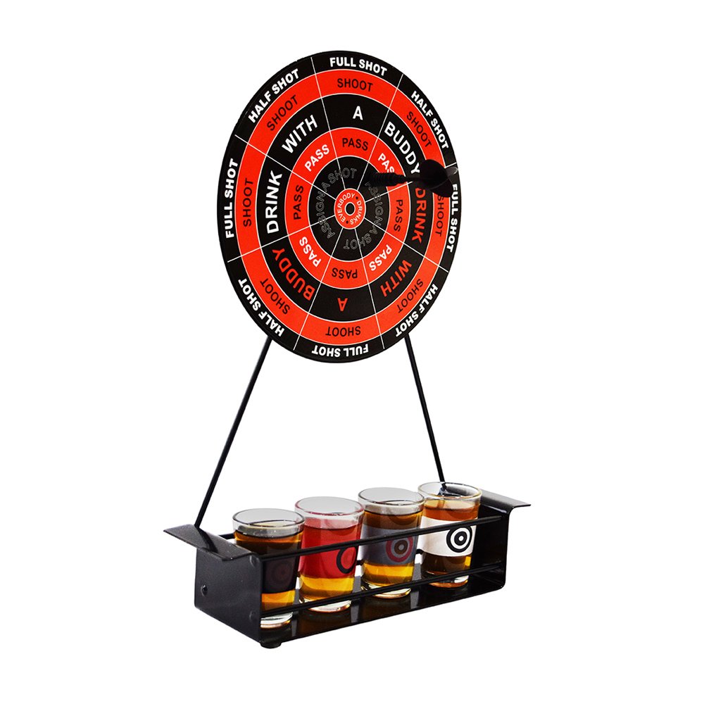 MINI Darts Drinking Game - Black - Energize Your Parties with Magnetic Darts & Shots Fun!
