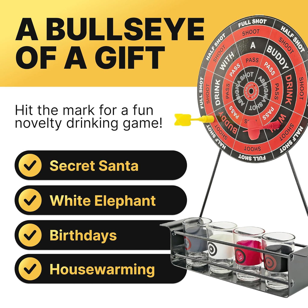 MINI Darts Drinking Game - Black - Energize Your Parties with Magnetic Darts & Shots Fun!