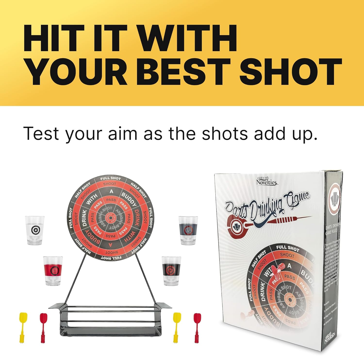 MINI Darts Drinking Game - Black - Energize Your Parties with Magnetic Darts & Shots Fun!