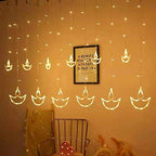 Diya Curtain Lights | Warm White LED | Diwali Decoration