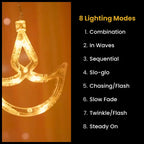 Diya Curtain Lights | Warm White LED | Diwali Decoration