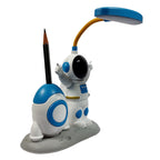 Astronaut Rechargeable PVC Plastic Table Top Desk Led Lamp with Space Rocket Pencil Sharpener for Home, Office, School and Travel Pack of 01