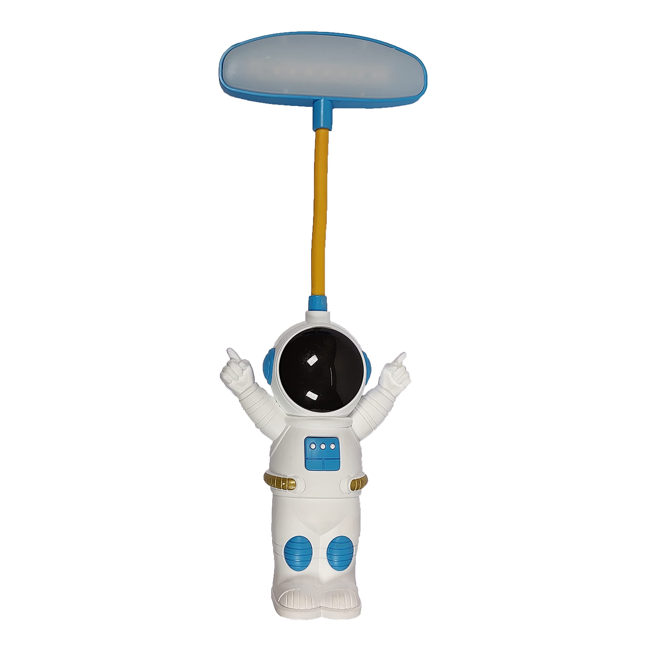 ZYOZ Astronaut Rechargeable PVC Plastic Table Top Desk Led Lamp with Space Rocket Pencil Sharpener for Home, Office, School and Travel Pack of 01 Main image