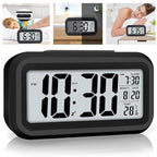 Alarm Clock, Digital Clock, Table Clock for Students, Watch Timer for Study, Home, Office, Bedroom, Kitchen, Loud Desk Alarm Clocks for Heavy Sleepers with Automatic Sensor, Time, Date & Temperature