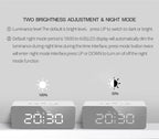Smart LED Mirror Alarm Clock for Table, Smart Alarm Clock for Heavy Sleepers & Students, Sensor Date Temperature Display, Night Clock for Bedroom