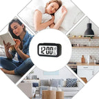 Alarm Clock, Digital Clock, Table Clock for Students, Watch Timer for Study, Home, Office, Bedroom, Kitchen, Loud Desk Alarm Clocks for Heavy Sleepers with Automatic Sensor, Time, Date & Temperature