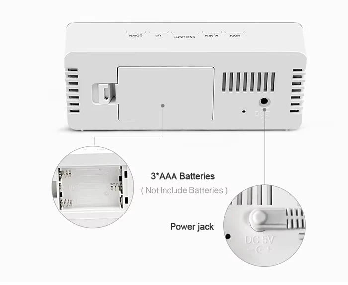 Smart LED Mirror Alarm Clock for Table, Smart Alarm Clock for Heavy Sleepers & Students, Sensor Date Temperature Display, Night Clock for Bedroom