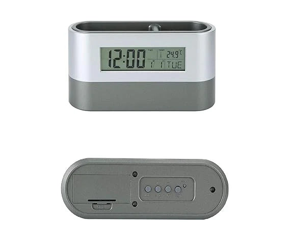 Digital Table Clock With Pen Holder, Home Office Essentials 1pc