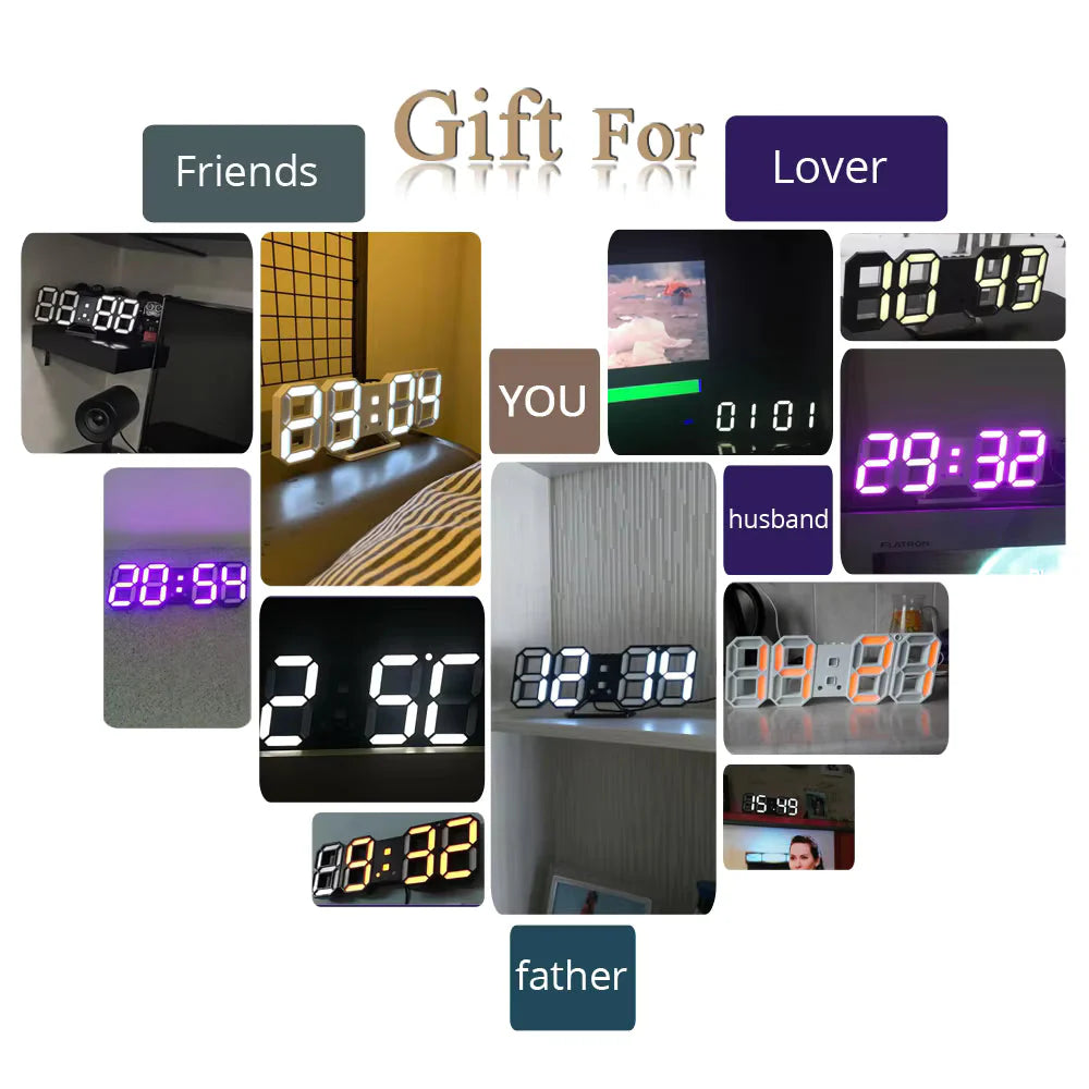 Acrylic Digital Wall Clock for Bedroom and Hall - Versatile Table/Wall Hanging Digital Clock with Clear LED Display, 5W x 5H Cm, Works on Electricity, (Works on Electricity Only
