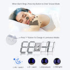 Acrylic Digital Wall Clock for Bedroom and Hall - Versatile Table/Wall Hanging Digital Clock with Clear LED Display, 5W x 5H Cm, Works on Electricity, (Works on Electricity Only