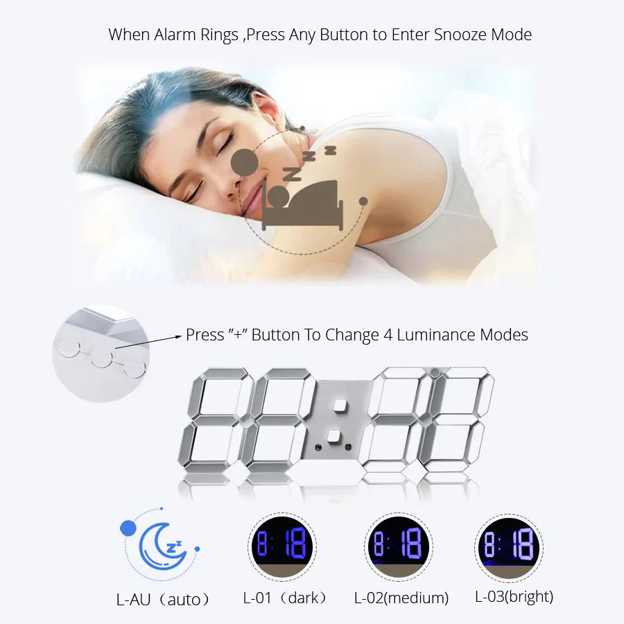 Acrylic Digital Wall Clock for Bedroom and Hall - Versatile Table/Wall Hanging Digital Clock with Clear LED Display, 5W x 5H Cm, Works on Electricity, (Works on Electricity Only