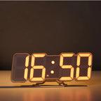 Acrylic Digital Wall Clock for Bedroom and Hall - Versatile Table/Wall Hanging Digital Clock with Clear LED Display, 5W x 5H Cm, Works on Electricity, (Works on Electricity Only