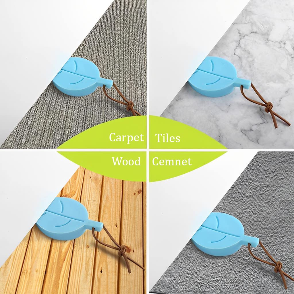 Pack of 4 Silicone Leaf Shape Home Office Door Stop Stoppers Block Wedge Doorstops (Random Color)