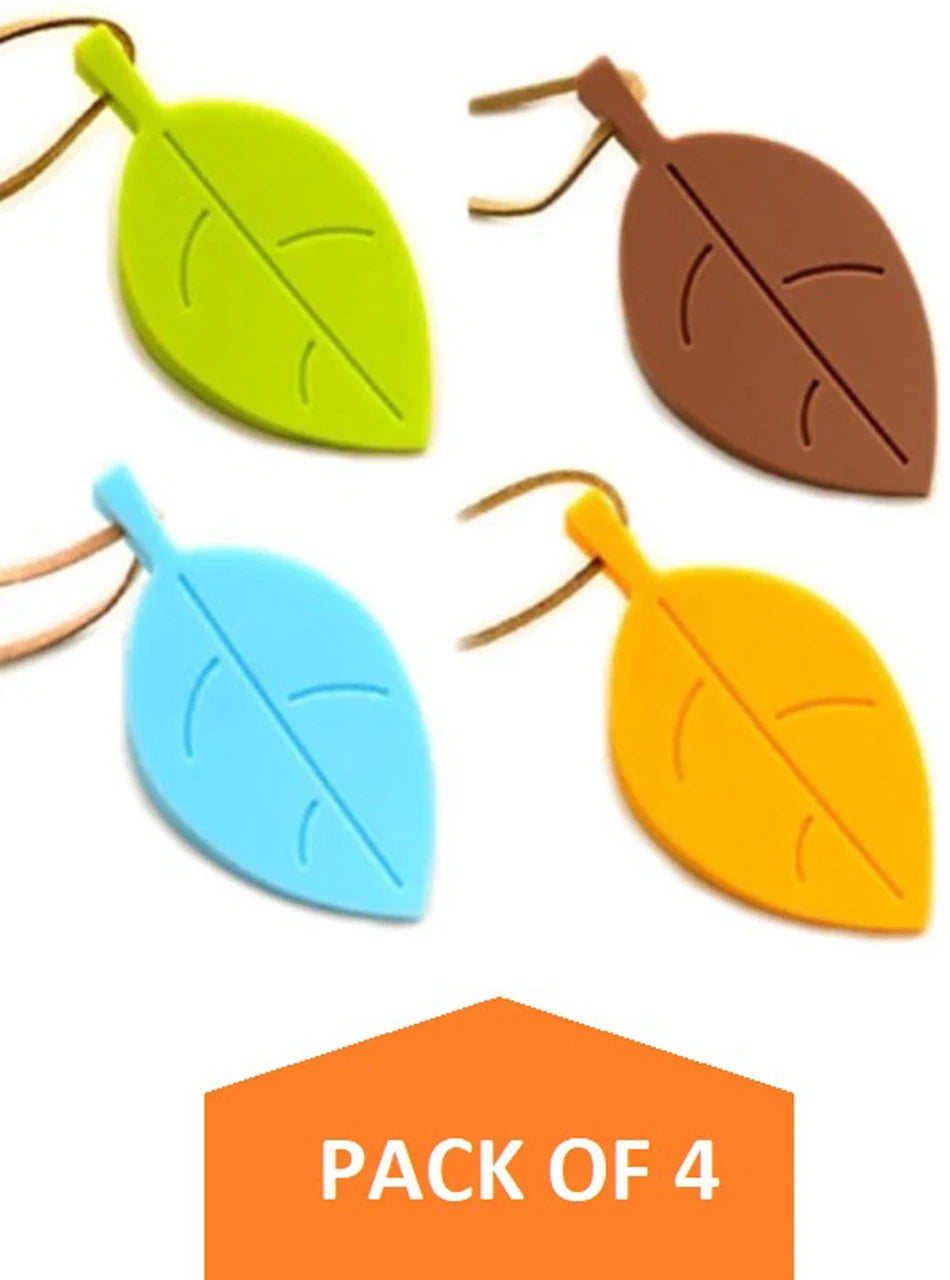Pack of 4 Silicone Leaf Shape Home Office Door Stop Stoppers Block Wedge Doorstops (Random Color)