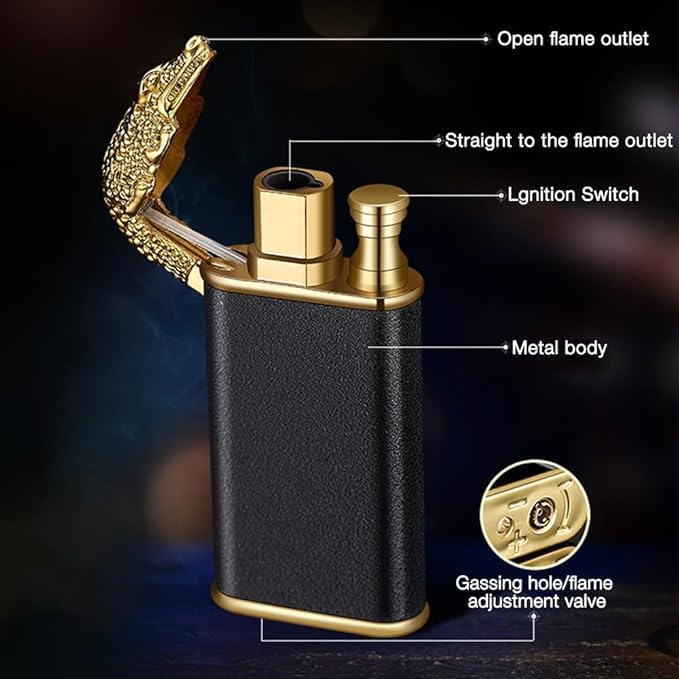 ZYOZ Double Flame Jet Lighter – Refillable, Dual Arc Design for Adventure, Cigar & Camping | Metal Torch with Blue Fire for Cool Lighting