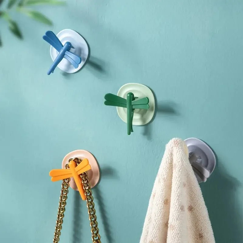 4Pcs Multi-Functional Self Adhesive Decorative Dragonfly Design Hooks For Hangings And More