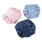 Women's Waterproof Travel Cosmetic Bag | Multifunction Portable Makeup & Toiletry Organizer with Drawstrings | Lazy Travel Storage Bag