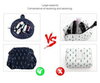 Women's Waterproof Travel Cosmetic Bag | Multifunction Portable Makeup & Toiletry Organizer with Drawstrings | Lazy Travel Storage Bag
