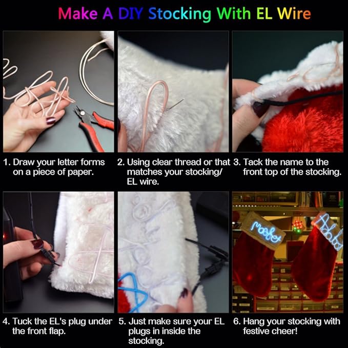 EL Wire 5M Neon Lights Noise Reduction Neon Glowing Wire For Parties, Halloween, DIY Decoration