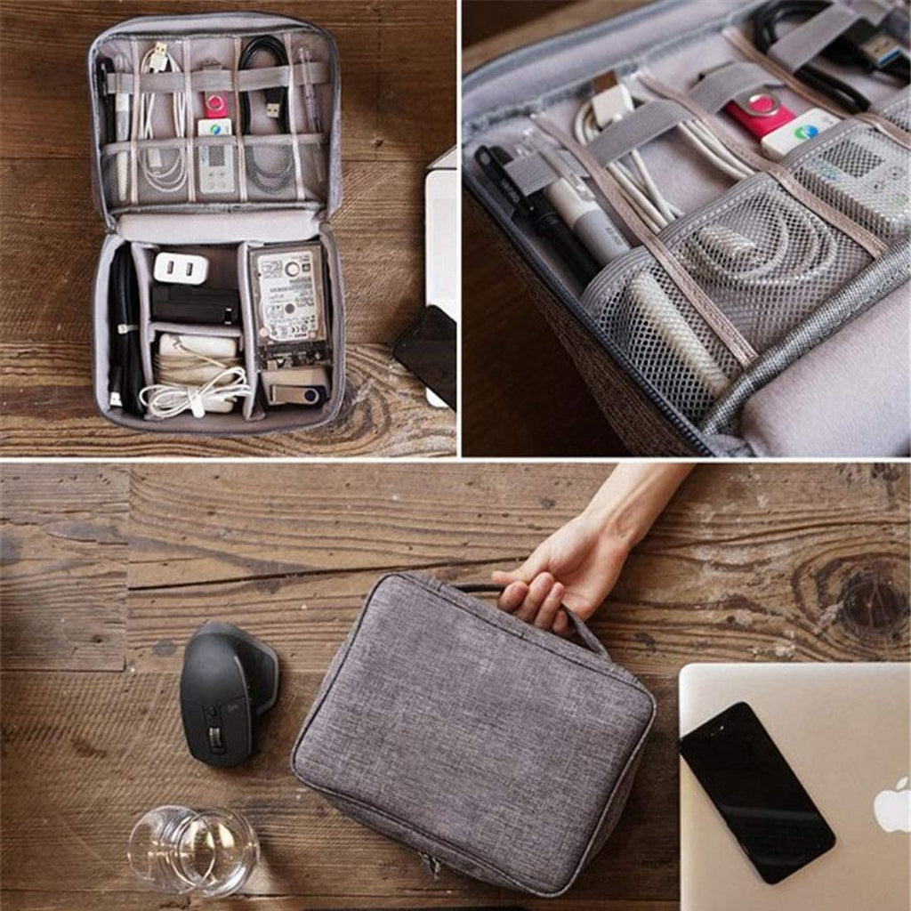 Universal Travel Digital Accessories Organizer Storage Case Pouch Bag for Electronic Gadgets,Camera, Portable Charger, Cables, Earphone, Power Bank, Hard Drive, SD Card