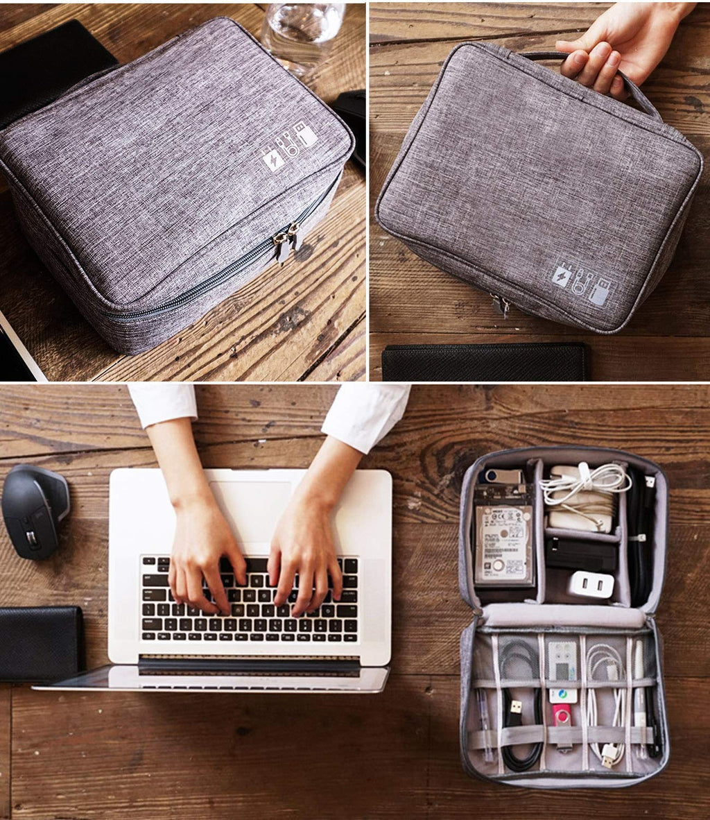 Universal Travel Digital Accessories Organizer Storage Case Pouch Bag for Electronic Gadgets,Camera, Portable Charger, Cables, Earphone, Power Bank, Hard Drive, SD Card