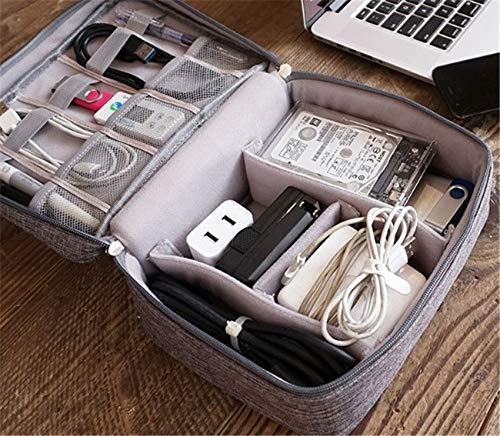Universal Travel Digital Accessories Organizer Storage Case Pouch Bag for Electronic Gadgets,Camera, Portable Charger, Cables, Earphone, Power Bank, Hard Drive, SD Card