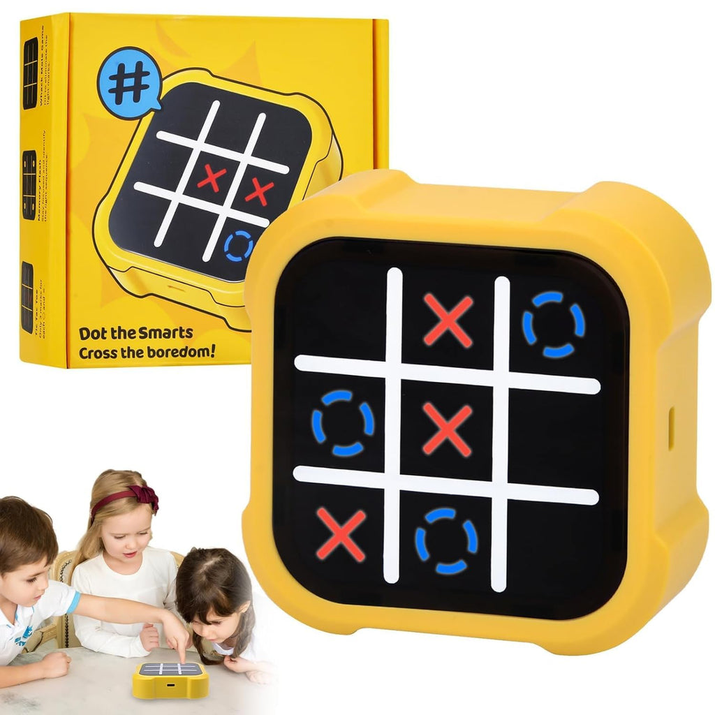 Electronic Tic Tac Toe Game, Handheld Digital Tic Tac Toe Bolt Game with Silent Mode, Portable Learing Toy Gift for Kids & Adults, Blue